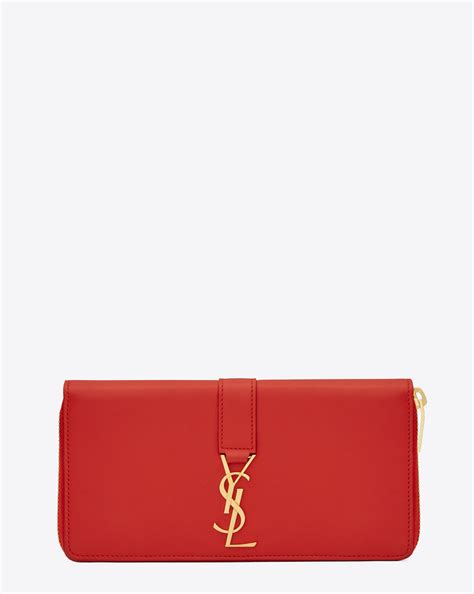 ysl envelope wallet red|YSL zipper wallet.